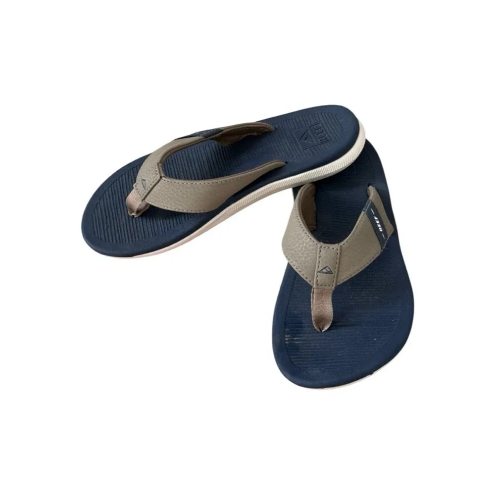 Reef Boys Kids Santa Ana Navy Blue Flip Flops Sandals. Size 1.